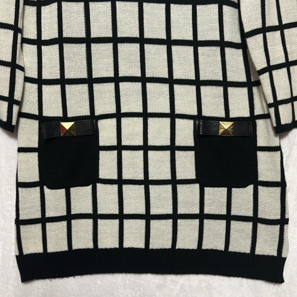 Mudpie Windowpane Tunic Sweater Dress Size Medium - Picture 3 of 7